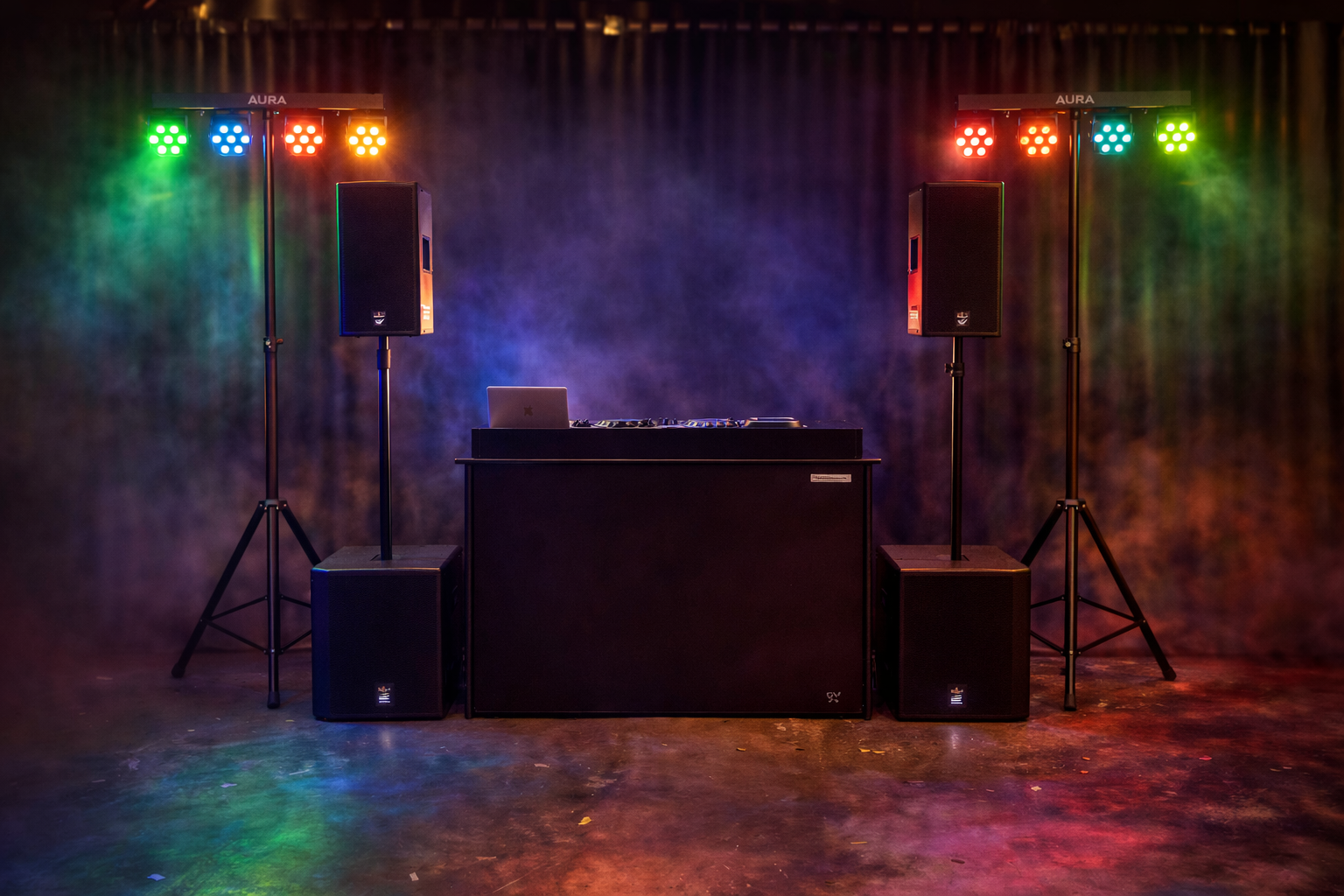 Professionele drive-in show met licht en geluid